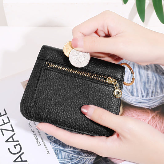 Moda Severler İçin Sevimli İnek Derisi Fermuarlı Bozuk Para Cüzdanı